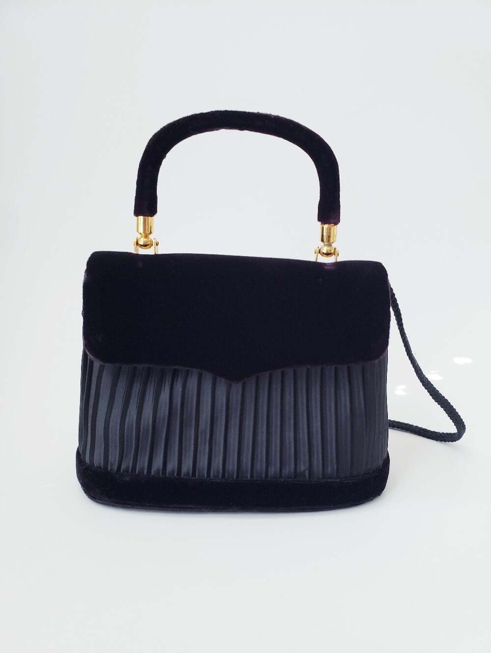 Vintage La Regale Black Velvet Mini Evening Bag